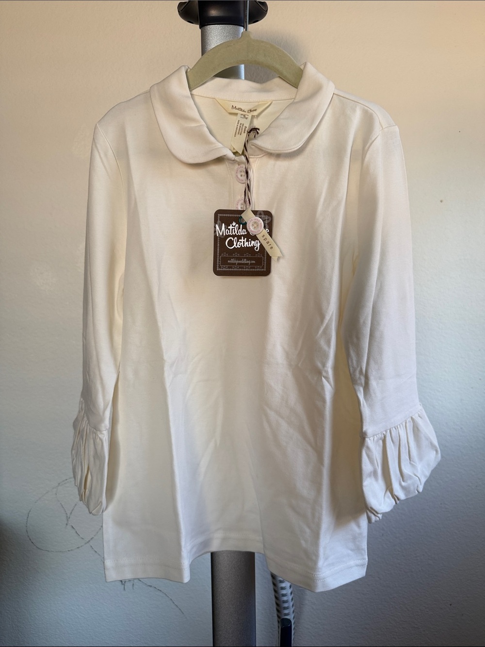 Matilda Jane Cream Peter-Pan Collar Long Sleeve Top